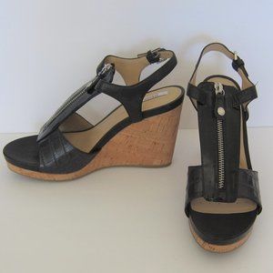 Geox Respira Victory Wedge Sandal Black Sz 9